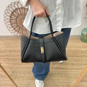 Bolso shopping piel negro mediano