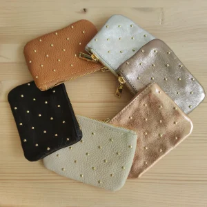 Monedero apliques dorados piel mini