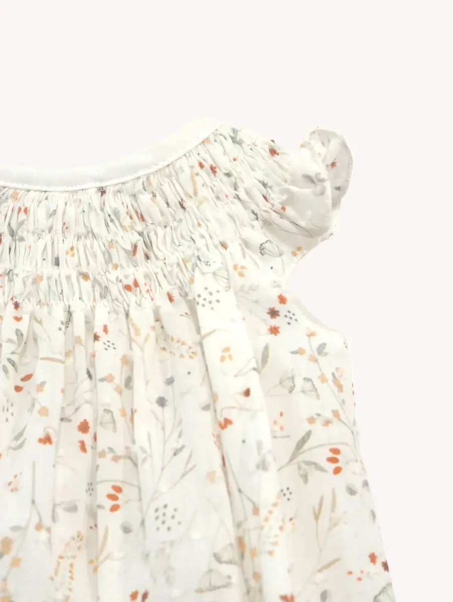 Conjunto Bebé Vestido Alas de Ángel y Bombacha Botánico Acuarela - Imagen 5