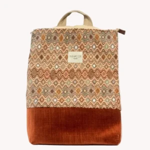 Mochila Camil Tapiz Zigzag Terracota y Base Ante