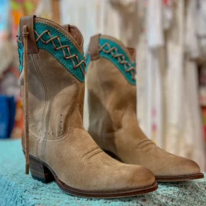 Botas marrones turquesa