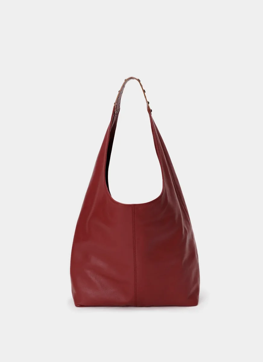 Bolso Hobo piel Burdeos Karla - Imagen 2