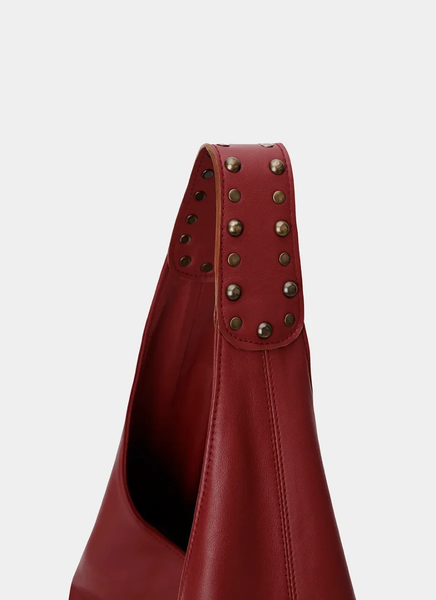 Bolso Hobo piel Burdeos Karla - Imagen 4