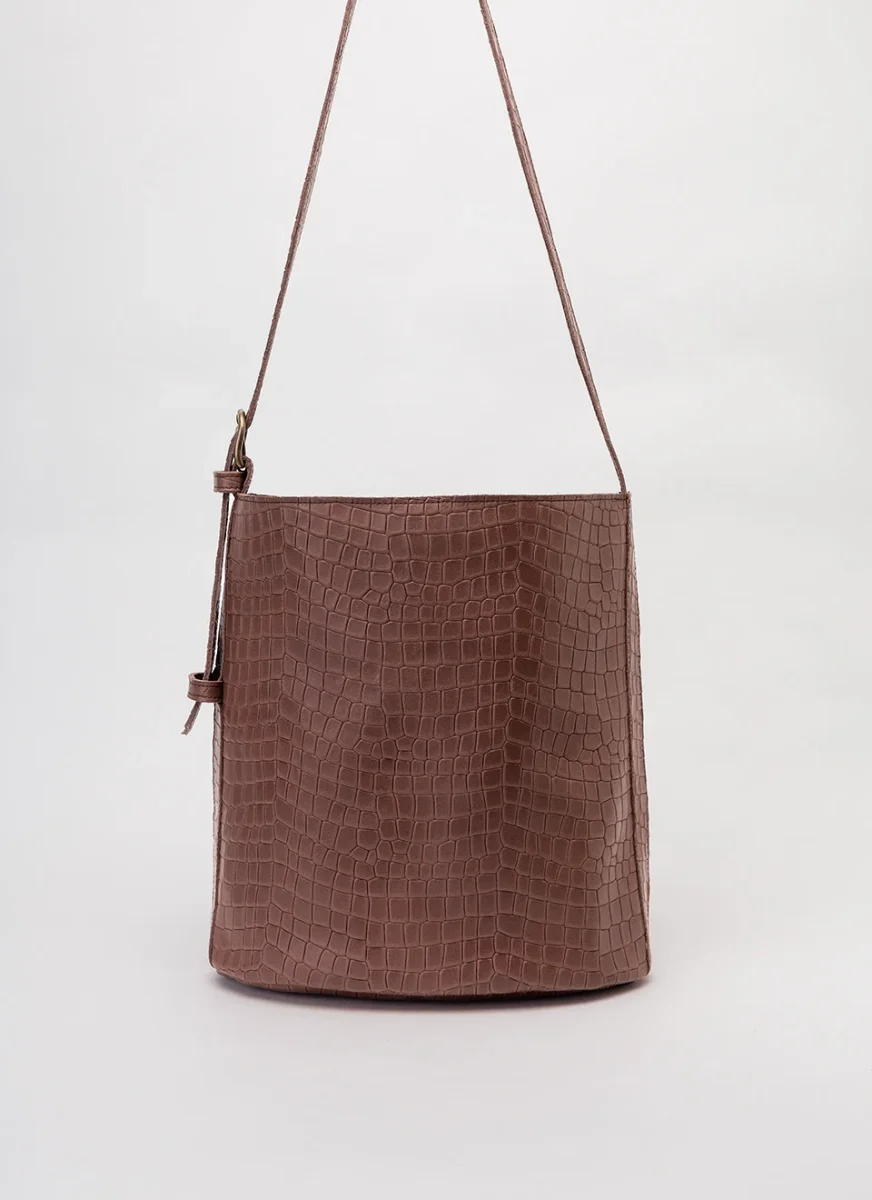 Bolso Cubo Piel Negro Bucket - Imagen 8