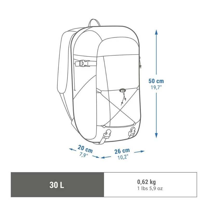 Mochila de montaña y senderismo 30L Quechua NH100 - Imagen 6