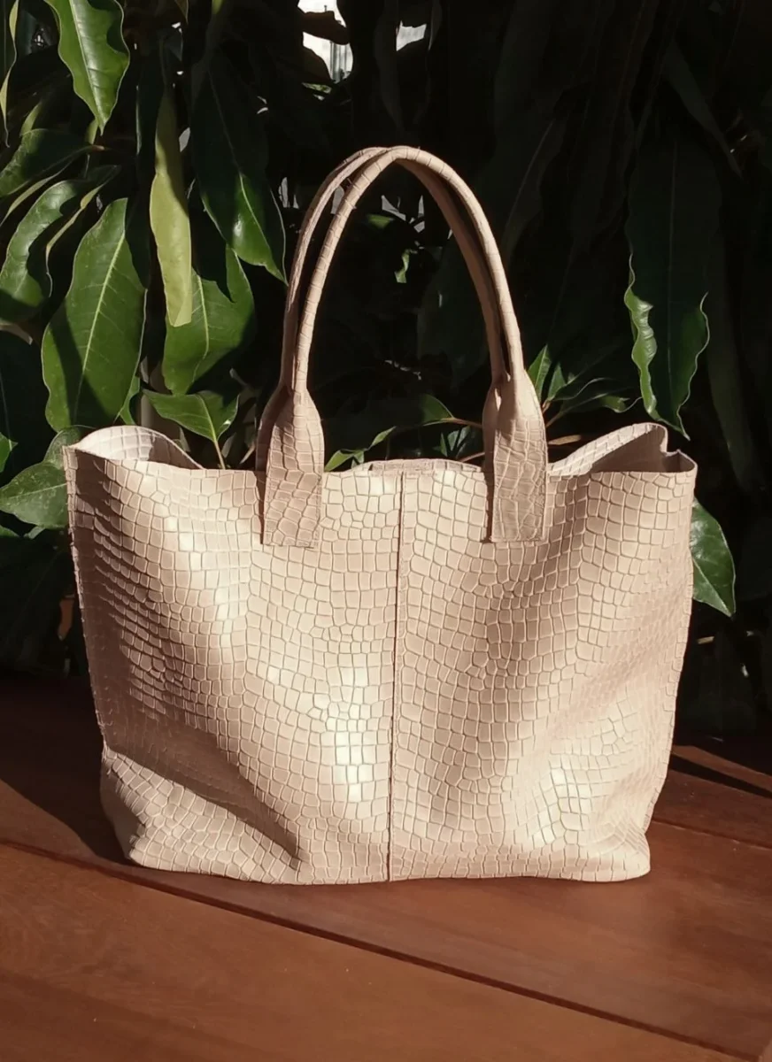 Bolso Grande Piel Marrón Maxi - Imagen 4