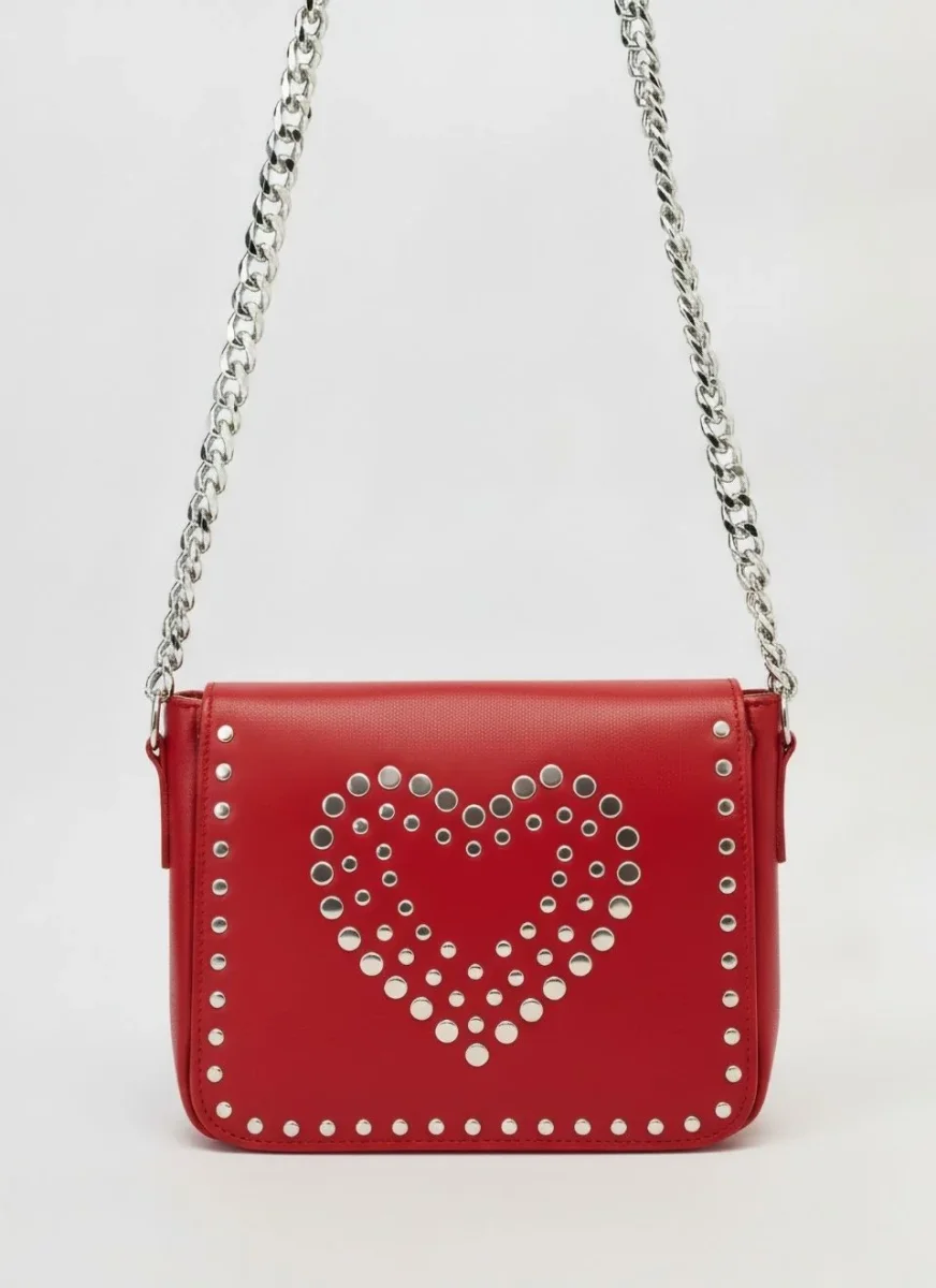 Bolso Rojo Tachuelas Corazón