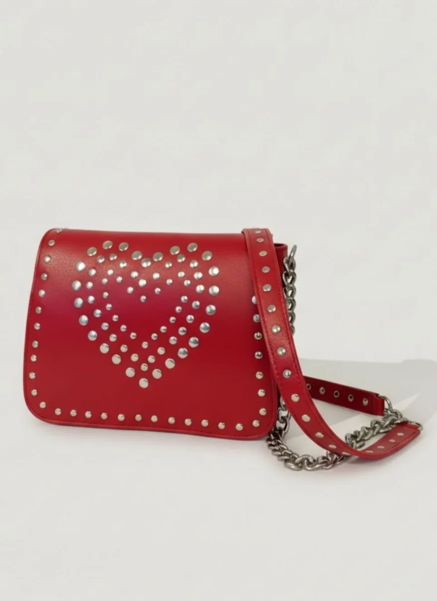 Bolso Tachuelas Negro Corazón - Imagen 6