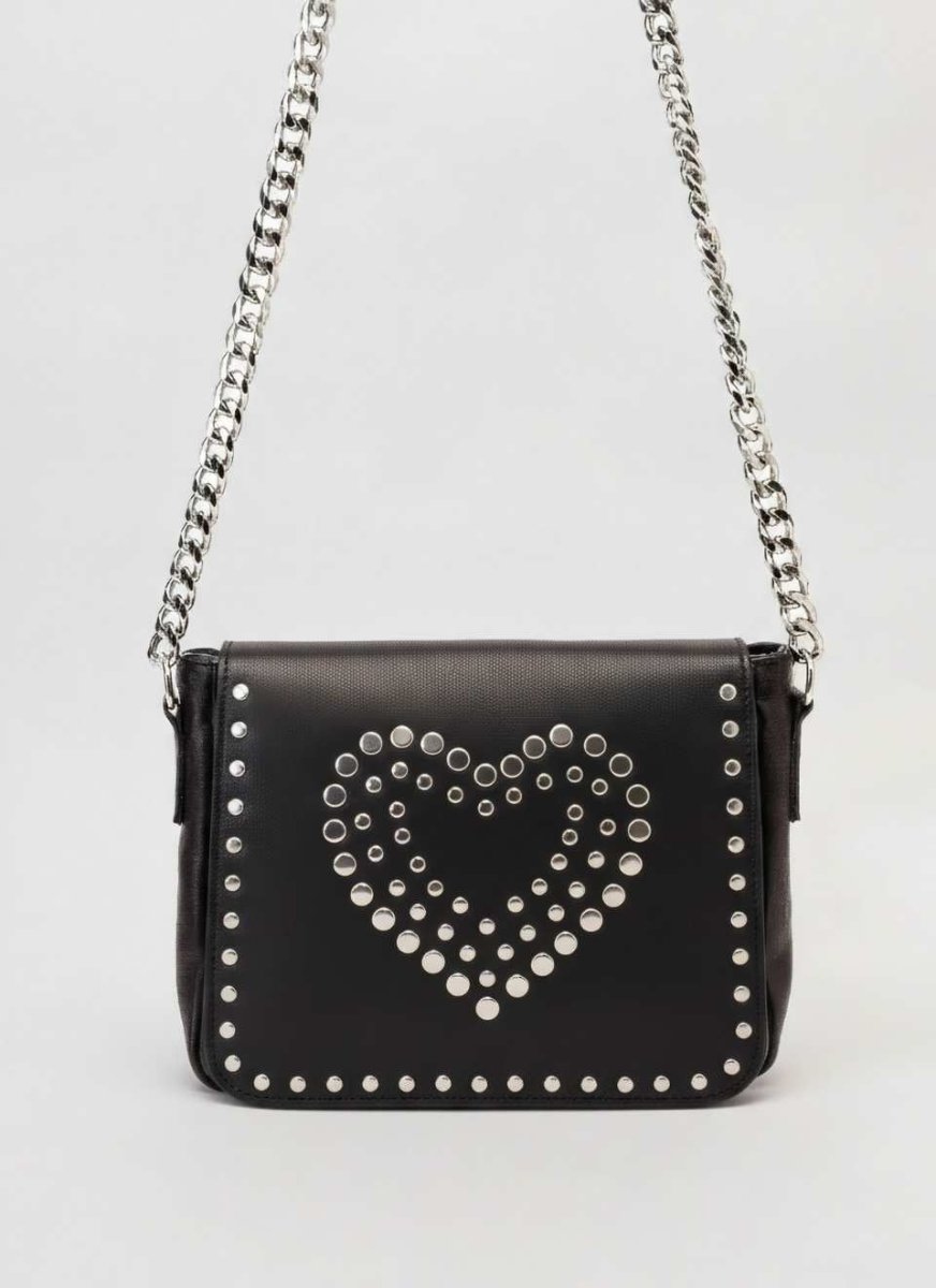 Bolso Tachuelas Negro Corazón - Imagen 2