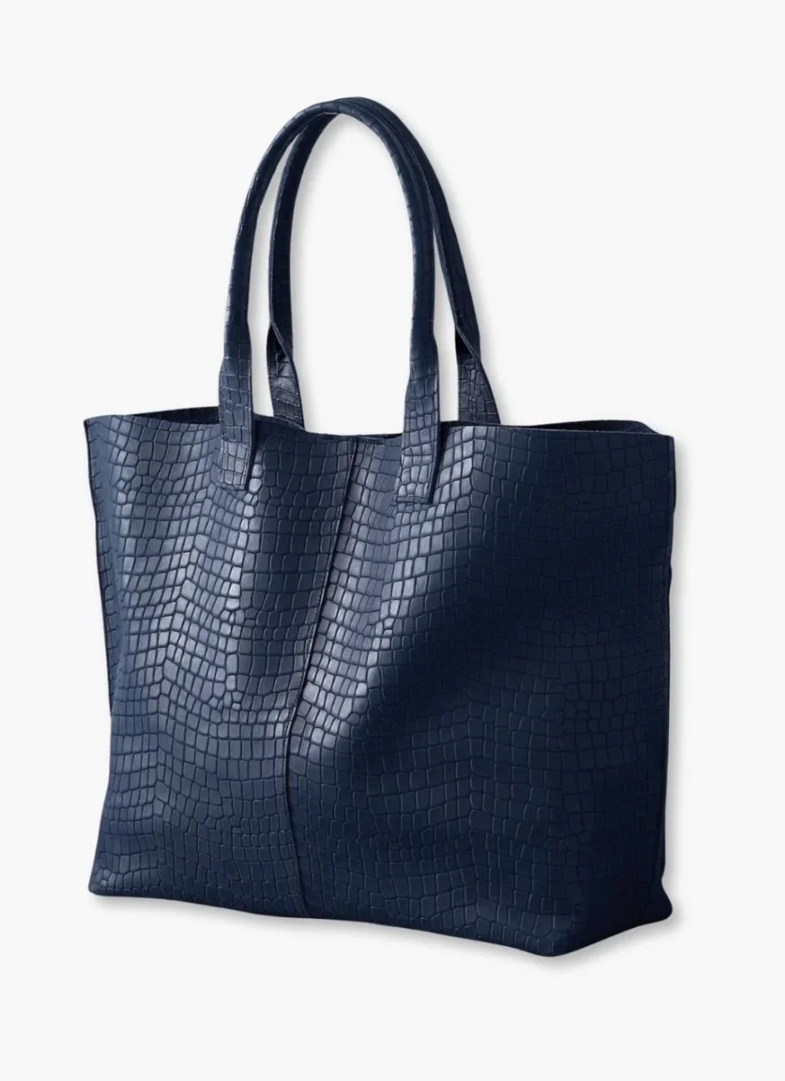 Bolso Grande Piel Azul Marino Maxi - Imagen 2