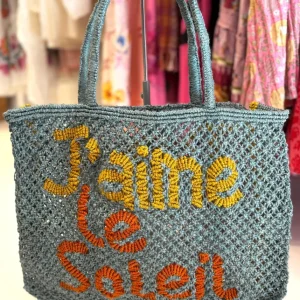 Bolso de yute "J'aime le soleil"