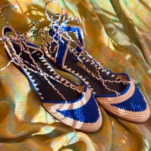 Sandalias rafia azul