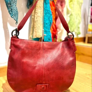 Bolso grande piel cereza