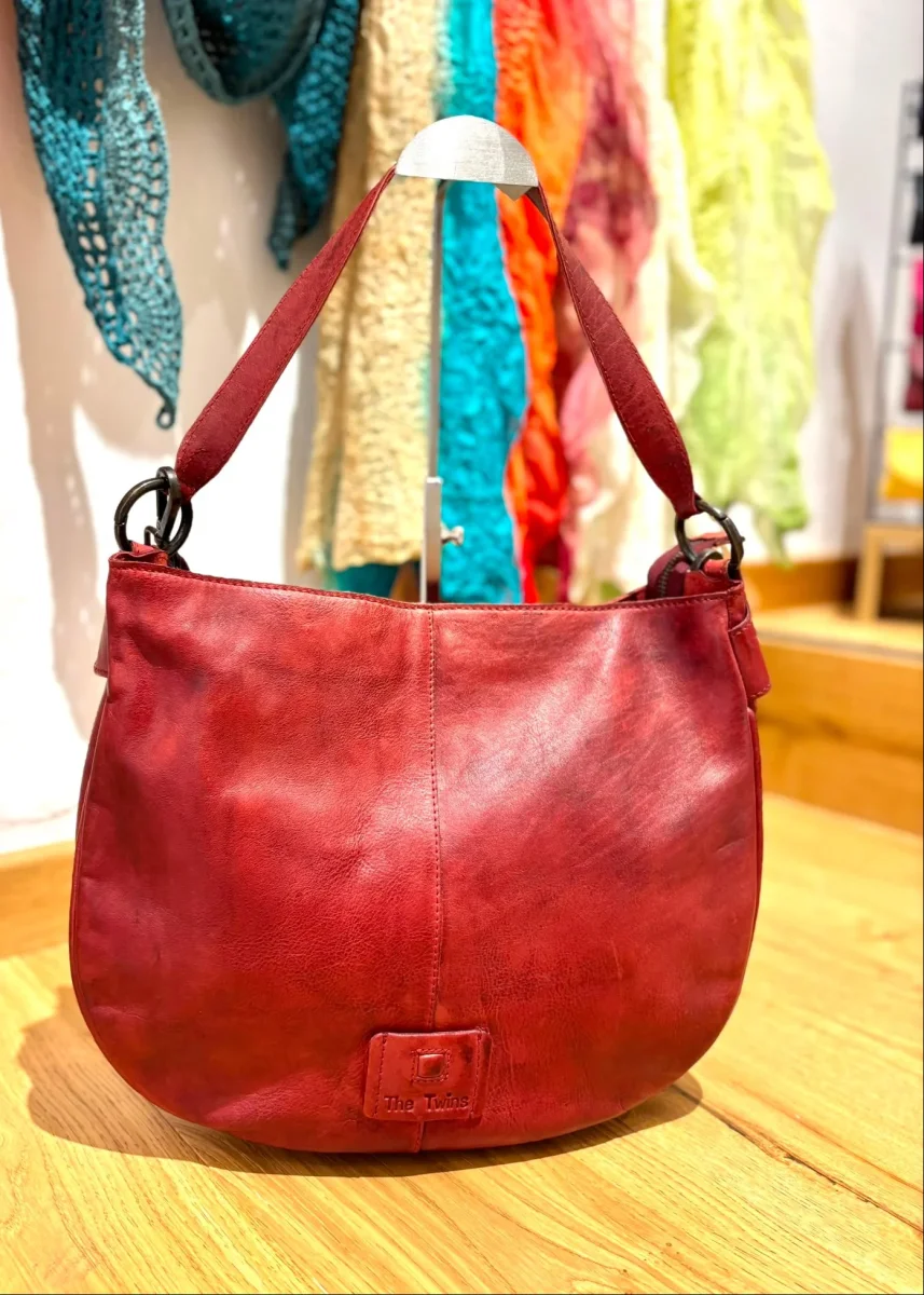 Bolso grande piel cereza - Imagen 2