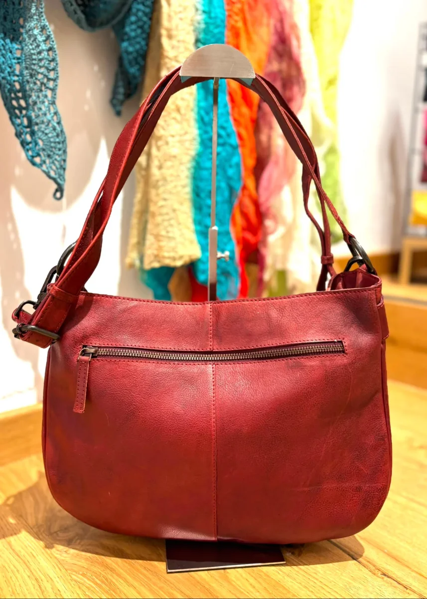 Bolso grande piel cereza - Imagen 3