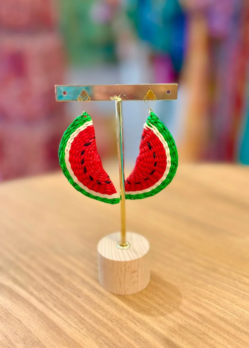 Pendientes iraca sandia - Imagen 2