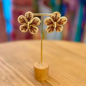 Pendientes iraca flor