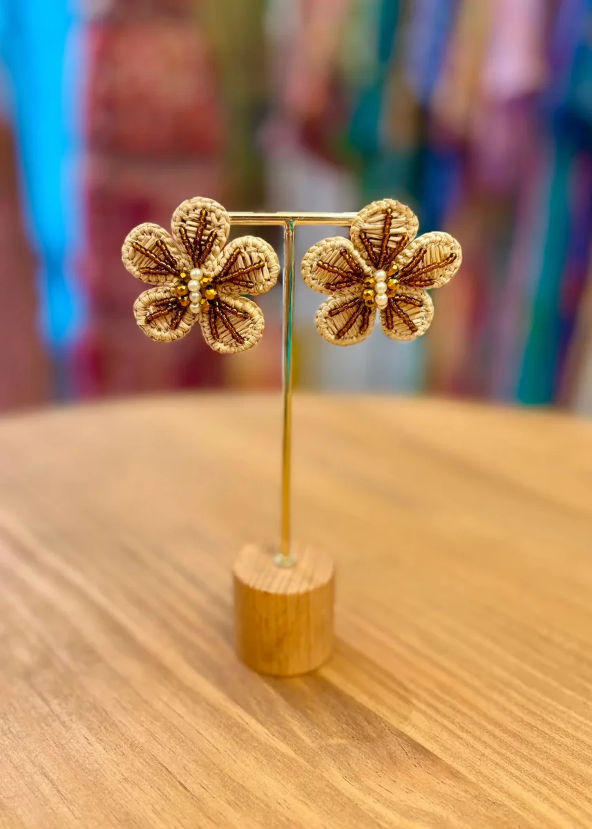 Pendientes iraca flor - Imagen 2