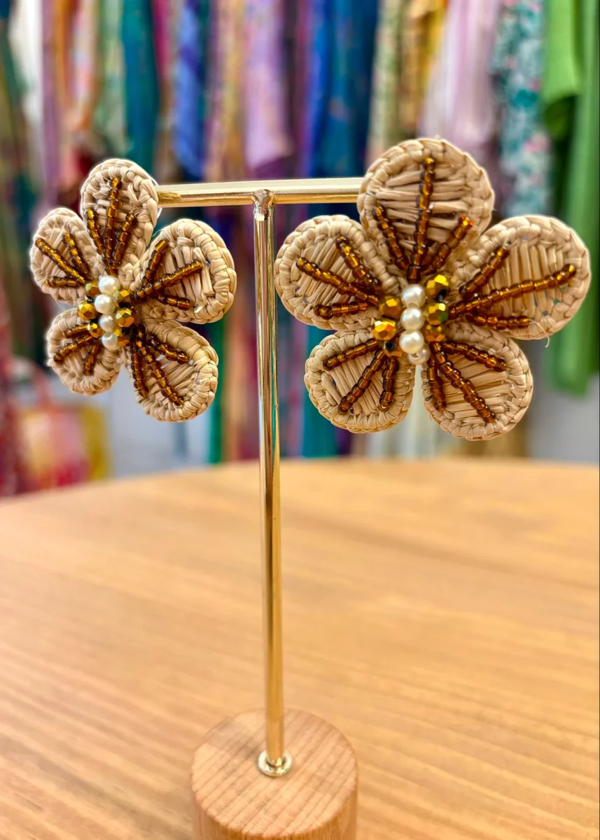 Pendientes iraca flor - Imagen 3