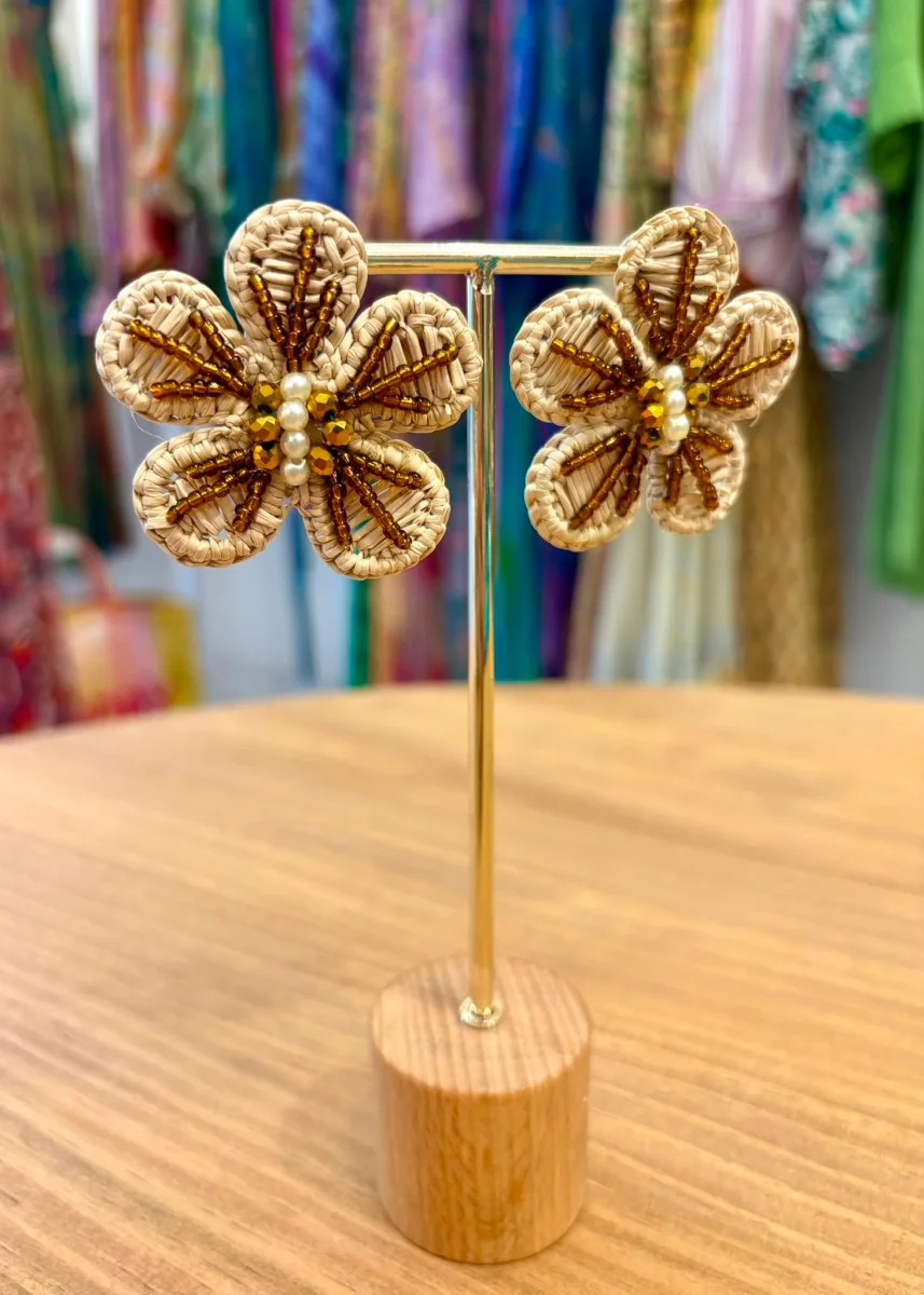 Pendientes iraca flor - Imagen 4