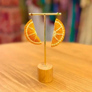 Pendientes iraca naranja