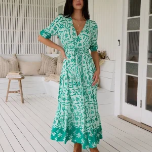 Vestido largo estampado