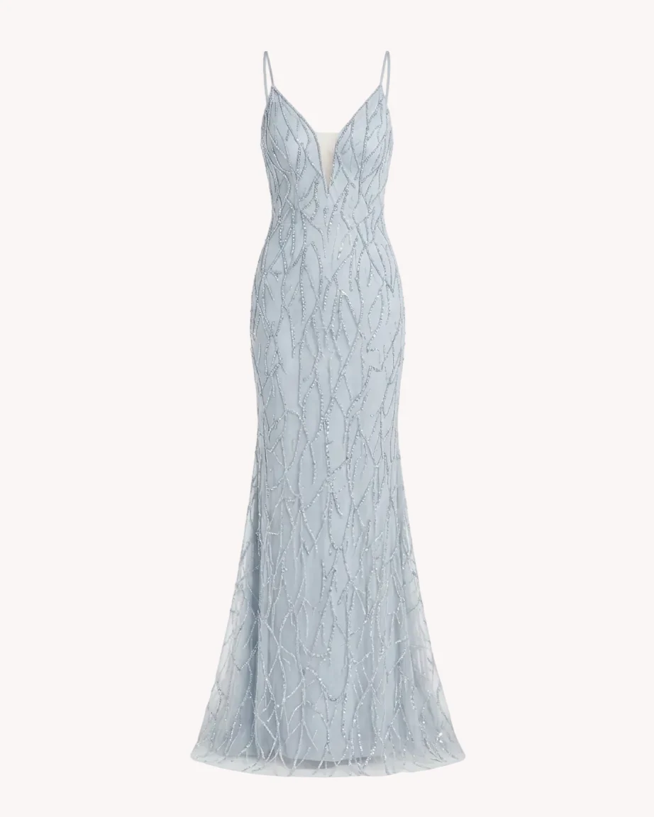 Vestido de Gala Eternidad Azul con Pedrería