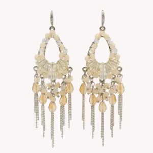 Pendientes Chandelier Perla Crema