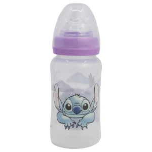 BIBERON CUELLO ANCHO 240 ML TETINA SILICONA 3 POSICIONES STITCH CUDDLE ME