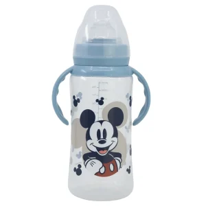 BIBERON CUELLO ANCHO 360 ML TETINA SILICONA 3 POSICIONES CON ASAS MICKEY MOUSE FULL OF SMILES