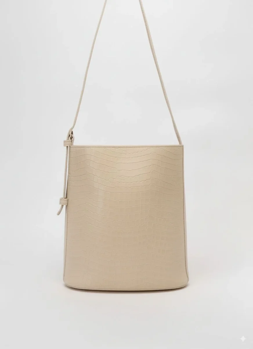 Bolso Cubo Piel Negro Bucket - Imagen 9