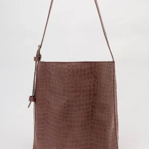 Bolso Cubo Piel Marrón Oscuro Bucket
