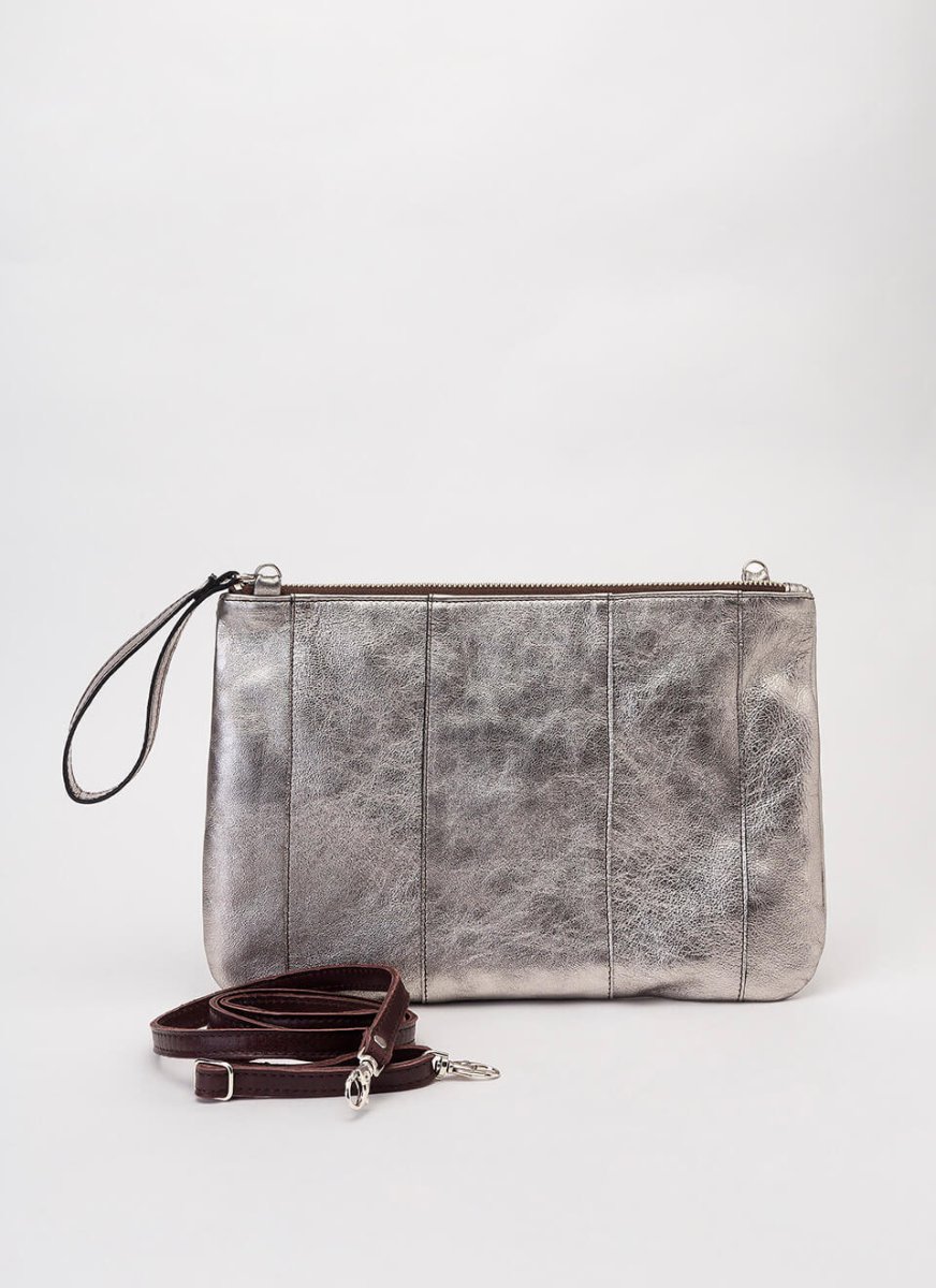 Bolso de Mano Plateado Glam