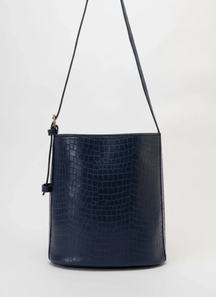 Bolso Cubo Piel Negro Bucket - Imagen 7