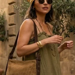 Bolso Serraje Bandolera Camel Coco