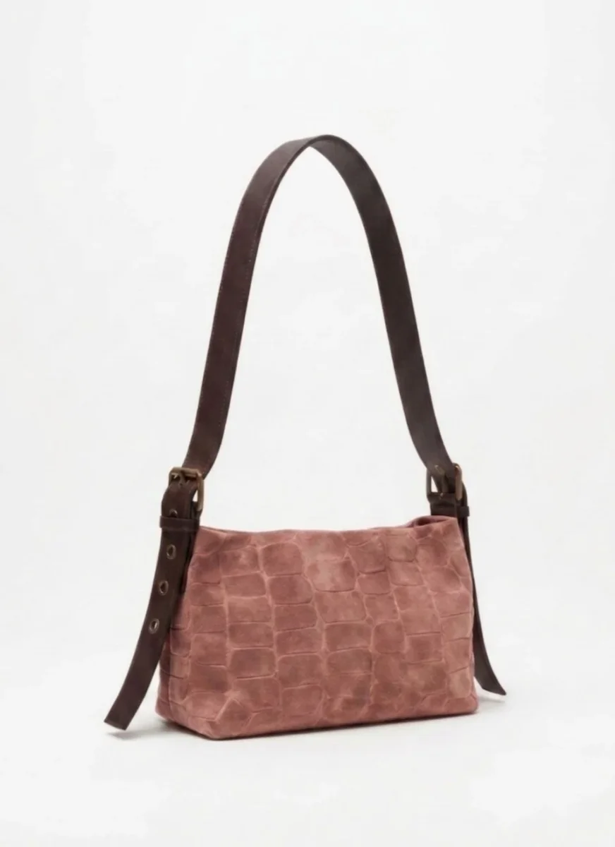 Bolso Serraje Bandolera Rosa Coco