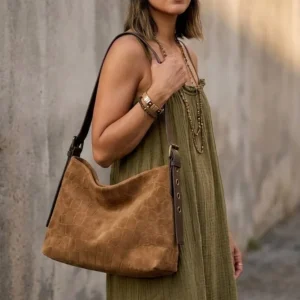 Bolso Serraje Camel Coco