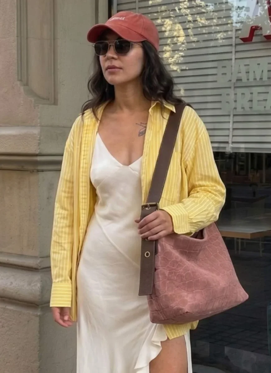 Bolso Serraje Bandolera Rosa Coco - Imagen 5