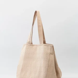 Bolso Shopping Piel Beige Troquelada