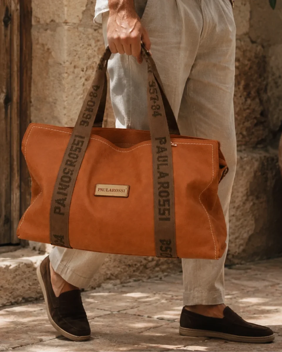 Bolso Tote Grande Beige para viaje - Imagen 2