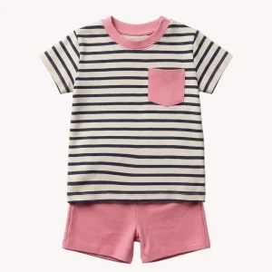 Conjunto Bebé Marinero Rayas Rosa