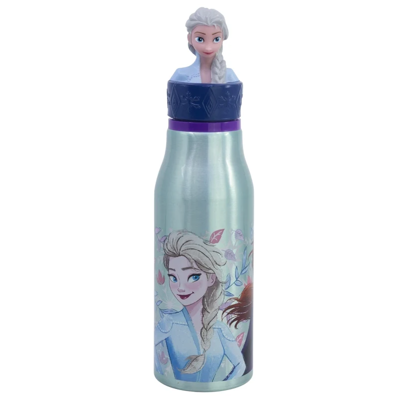 BOTELLA ALUMINIO CON FIGURITA 3D 690 ML FROZEN SNOWY TALE - Imagen 2