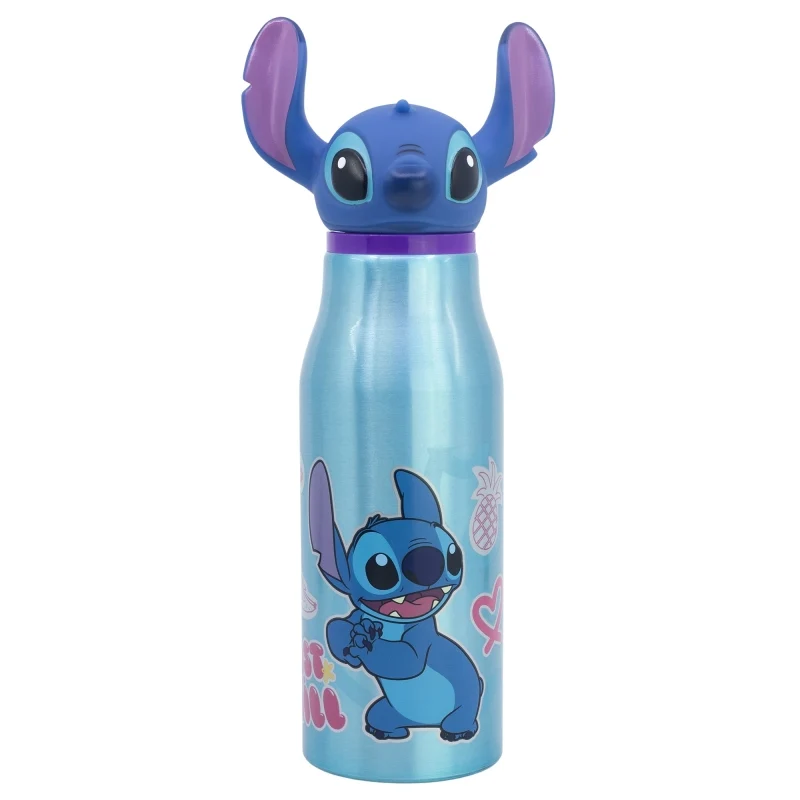 BOTELLA ALUMINIO CON FIGURITA 3D 690 ML STITCH DRAWING - Imagen 2