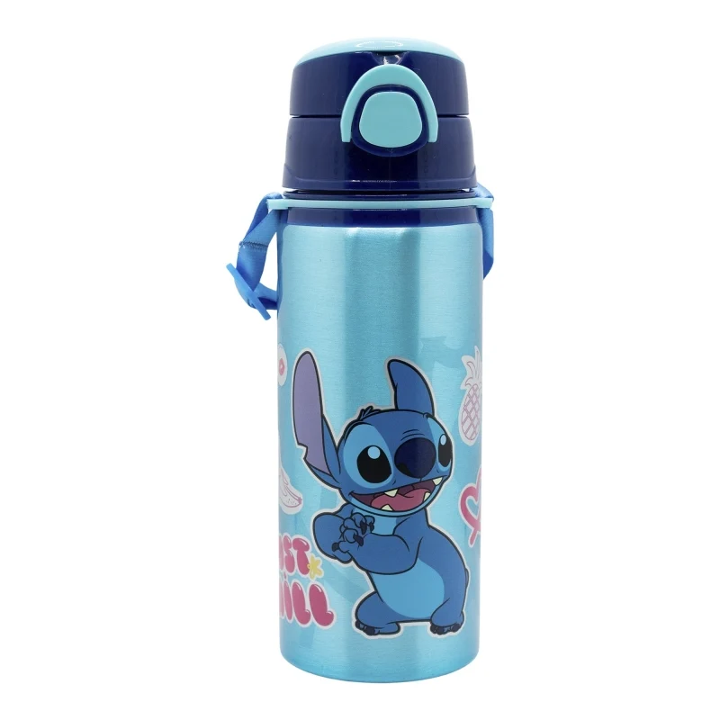BOTELLA POP UP DE ALUMINIO CON CORREA 730 ML STITCH DRAWING - Imagen 2