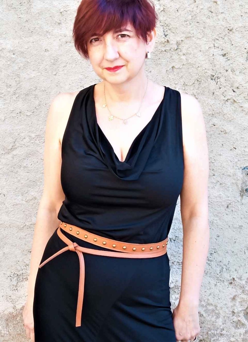 Cinturón Estrecho Mujer Piel Negro - Imagen 5