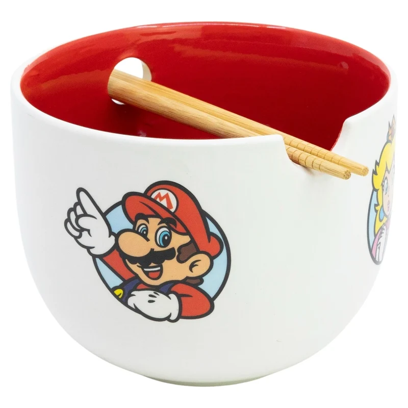 CUENCO RAMEN CON PALILLOS EN CAJA REGALO SUPER MARIO PROTAGONISTS - Imagen 2