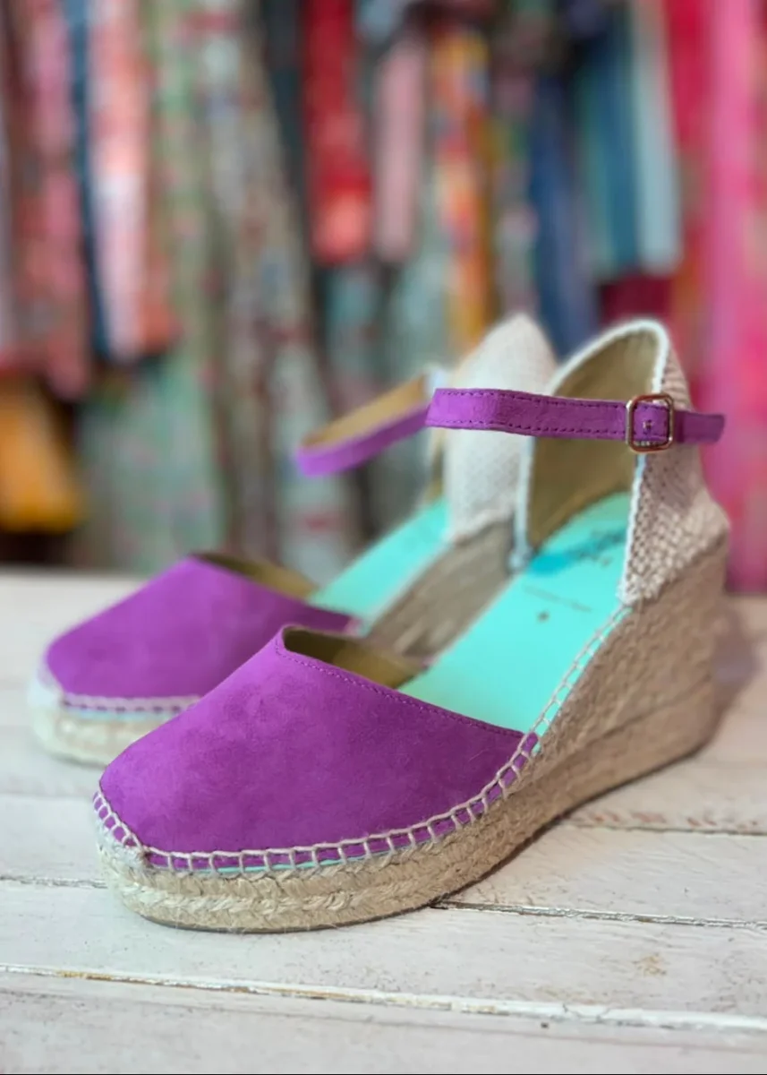 Sandalias cuña lila Star Love - Imagen 4