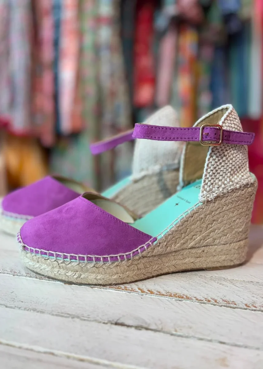 Sandalias cuña lila Star Love - Imagen 5