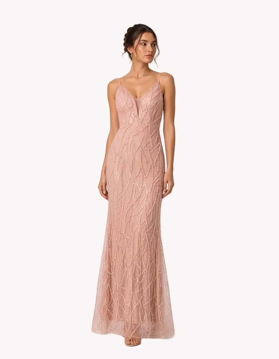 Vestido de Gala Eternidad Rosa con Pedrería - Imagen 3