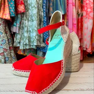 Sandalias cuña roja Star Love